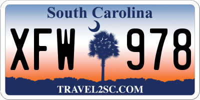 SC license plate XFW978