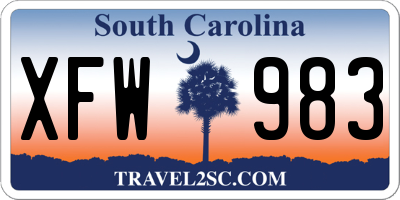 SC license plate XFW983
