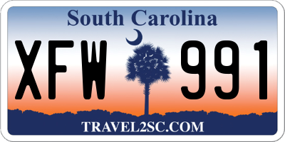SC license plate XFW991