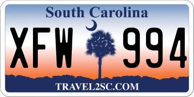 SC license plate XFW994