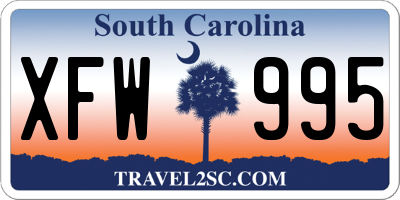SC license plate XFW995