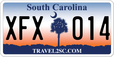 SC license plate XFX014