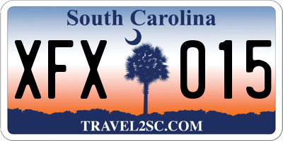 SC license plate XFX015