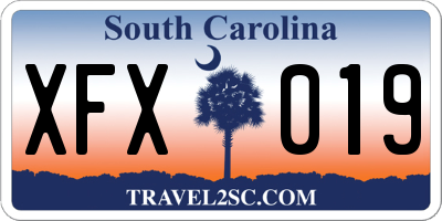 SC license plate XFX019