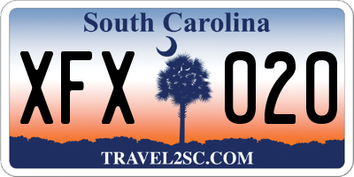 SC license plate XFX020