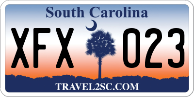 SC license plate XFX023