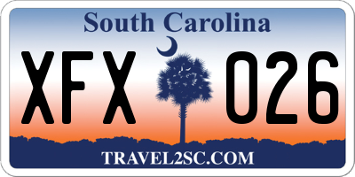 SC license plate XFX026