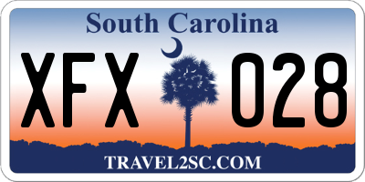 SC license plate XFX028