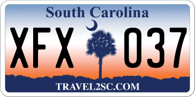 SC license plate XFX037