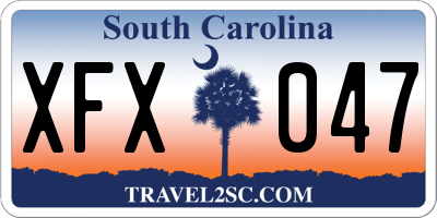 SC license plate XFX047