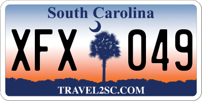 SC license plate XFX049