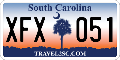 SC license plate XFX051