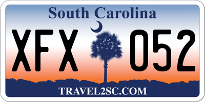 SC license plate XFX052