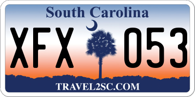 SC license plate XFX053