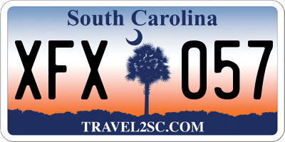SC license plate XFX057