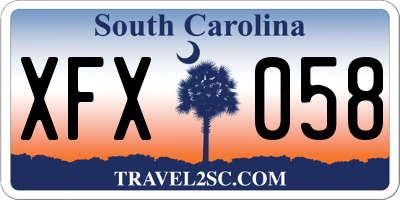 SC license plate XFX058