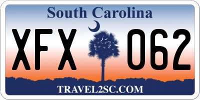 SC license plate XFX062