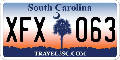 SC license plate XFX063
