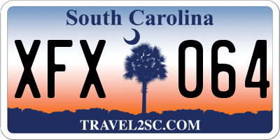 SC license plate XFX064