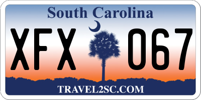 SC license plate XFX067
