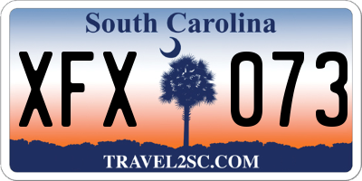 SC license plate XFX073