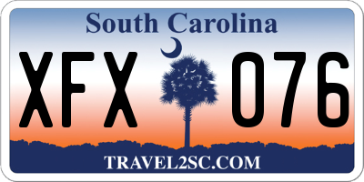 SC license plate XFX076