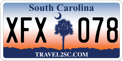 SC license plate XFX078