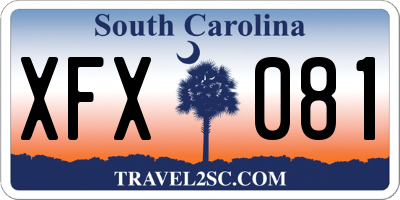 SC license plate XFX081