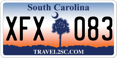 SC license plate XFX083