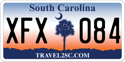 SC license plate XFX084