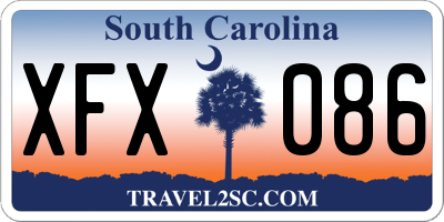 SC license plate XFX086