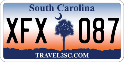 SC license plate XFX087