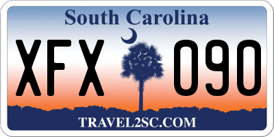 SC license plate XFX090