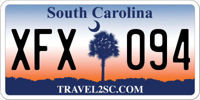 SC license plate XFX094