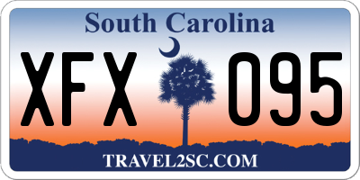 SC license plate XFX095
