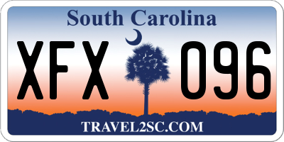 SC license plate XFX096
