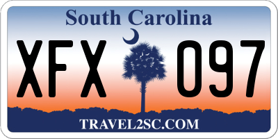 SC license plate XFX097