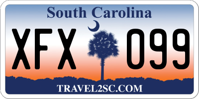 SC license plate XFX099