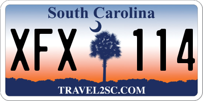 SC license plate XFX114