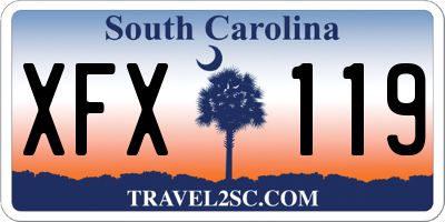 SC license plate XFX119