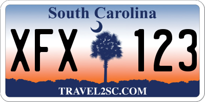 SC license plate XFX123