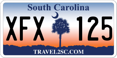 SC license plate XFX125