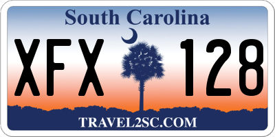 SC license plate XFX128