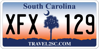 SC license plate XFX129