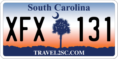 SC license plate XFX131