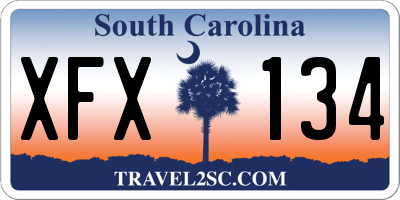 SC license plate XFX134