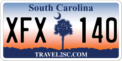 SC license plate XFX140