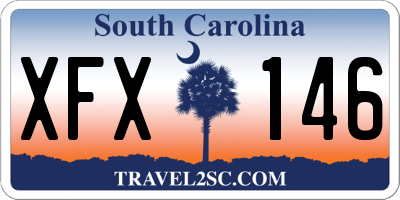 SC license plate XFX146