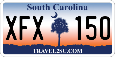 SC license plate XFX150