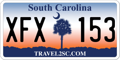 SC license plate XFX153